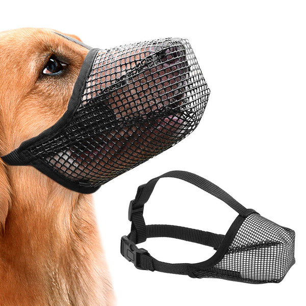 Soft Mesh Covered Dog Muzzle with Adjustable Straps Anti-Biting Breathable Pet Muzzle XL