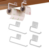 4Pcs Wall Mounted Hanger Kitchen Roll Holder Paper Towel Rack Self-Adhesive Tissue Holder