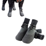 4Pcs Pet Shoes Dog Water- Resistant Dog Boots Anti-Slip Dog Socks Dark Grey