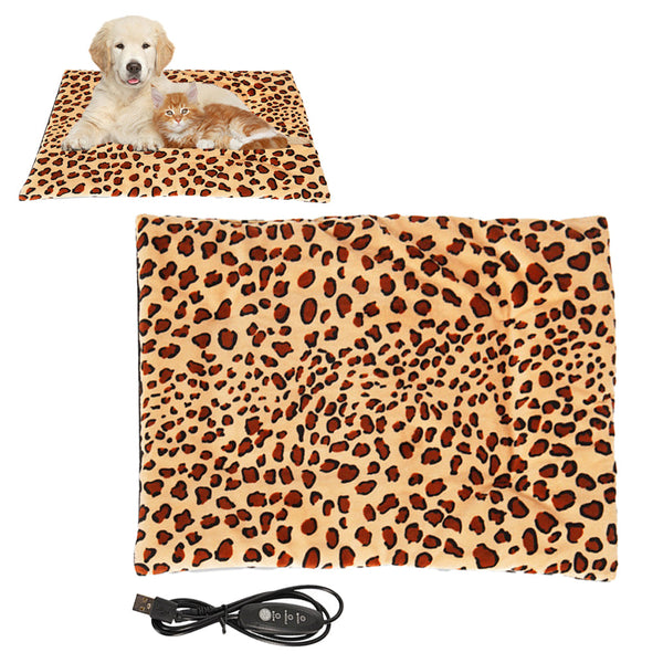 Electric Pet Heating Pad Heated Mat Dog Cat Warm Blanket Coffee