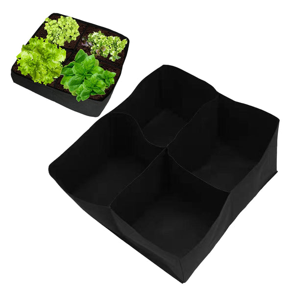 4-Grid Garden Grow Bags Seedling Bag Plant Bag for Vegetables Flowers