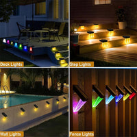 2 Pack LED Solar Powered Light Outdoor Garden Wall Fence Lights