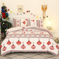 3pcs Christmas Quilt Duvet Cover Single Size Bedding Set-Style 2