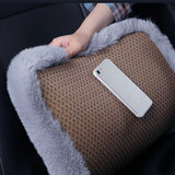 3Pcs Universal Car Seat Cover Front Rear Cushion Plush Pad Protector Mat Warm Grey