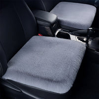 3Pcs Universal Car Seat Cover Front Rear Cushion Plush Pad Protector Mat Warm Grey