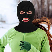 1 Piece 3 Hole Full Face Ski Mask Black