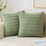 2Pcs Boho Throw Pillow Covers Modern Pillowcases Home Decor Green