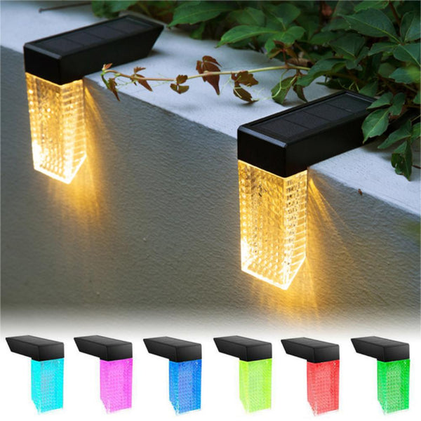 2 Pack LED Solar Powered Light Outdoor Garden Wall Fence Lights