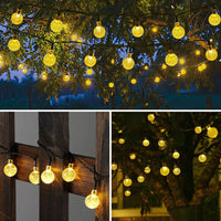 Solar Globe String Lights Outdoor Garden Decor