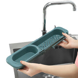 Telescopic Sink Rack Storage Holder Expandable Drain Basket for Home Kitchen Grey