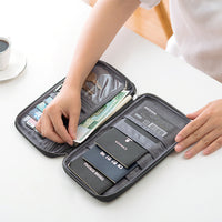 Multifunctional Travel Passport Bag-Black