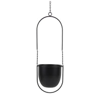 Modern Decorative Swinging Flower Pot Plant Pot Planter Hanging Basket-Black