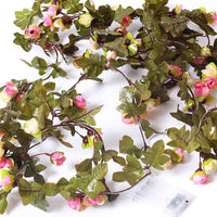 20 LED Artificial Flower Vine Fairy String Light Indoor Outdoor String Lights Light Pink