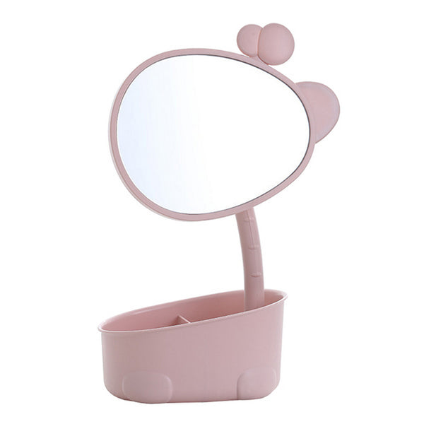 Makeup Mirror with Storage Pink