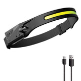 IPX4 Waterproof Rechargeable Lightweight COB Sensor Headlamp