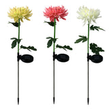 3Pcs Set Solar Power Chrysanthemum Ground Light Flower Lamp Outdoor Garden Decor