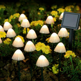 5m 20LED Solar Mushroom String Lights Patio Walkway Lamp Outdoor Garden Decor