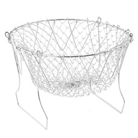 Folding Rinse Stainless Steel Frying Basket Fryer Strainer Cook Kitchen Colander