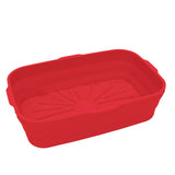 Silicone Air Fryer Baking Pot Foldable Rectangular Oven Baking Tray Liner for Ninja DZ 201/401-Red