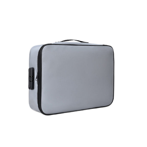 Fireproof Document Bag with Lock Grey
