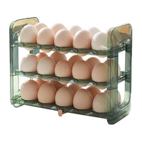 3-Layer Egg Holder for Refrigerator Egg Storage Rack Refrigerator Space Saver Green