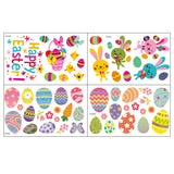 FancyGrab Set of 4 Sheets Double Sided Printed Easter Window Cling Stickers Easter Bunny Decal Home Decor Style 3