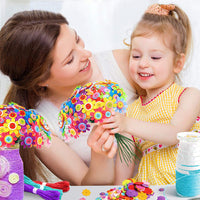 Sun Flower Craft Kit for Kids DIY Flower Bouquet with Buttons and Felt Flower Activity Gift