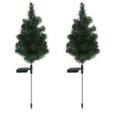 Set of 2pcs Solar Garden Stakes Lights Christmas Tree Light Christmas Decor