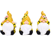 Bumble Bee Gnome Statue with Flower Hat Garden Decor