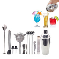 14Pcs Cocktail Shaker Set Maker Mixer Martini Spirits Bar Strainer Bartender Kit