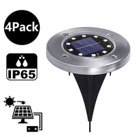 4/8/12/24 Pcs White Light LED Solar Lights Ground Floor Decking Patio Outdoor Garden Path Disk Lamp