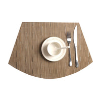 Set of 7 Placemats Coasters for Dining Table Brown