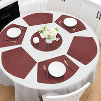 Set of 7 Placemats Coasters for Dining Table Red