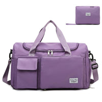 Travel Duffle Bags Waterproof Foldable Portable Sport Gym Bag-Purple