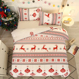 3pcs Christmas Quilt Duvet Cover Single Size Bedding Set-Style 2