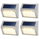 4Pcs Outdoor Waterproof 3LED Solar Fence Light Garden Wall Lamp Warm White