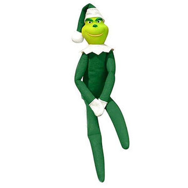 Christmas Grinch Doll Decorations Xmas Halloween Ornaments Pendant Plush Toy-Green