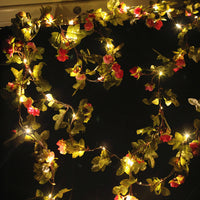 20 LED Artificial Rose Vine Fairy String Light Indoor Outdoor String Lights Rose Red