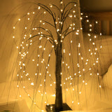 192-LED Tabletop Christmas Weeping Willow Tree String Lights-Black