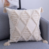 Boho Tassels Pillow Cover Throw Cushion Case Tufted Woven Home Decor-Style 1