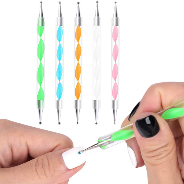 5 Pcs Nail Art Dotting Painting Drawing Polish Pen Tools Kit