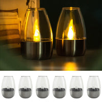 6 Pack Set Solar Powered Flickering Candle Lights Yard Patio Garden Lamp Decor