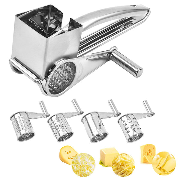 Stainless Steel Rotary Cheese Grater Cheese Cutter with 4 Rotary Drums Kitchen Tools