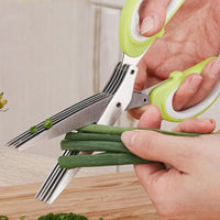 Multipurpose Kitchen Shears with 5 Stainless Steel Blades and Cleaning Comb