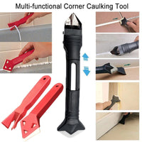 3 In 1 Silicone Caulking Tools Kit Dual Heads Scraper and 2 Pieces Red Tile Rake Caulk Cleaners