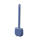 Toilet Brush and Holder Wall Mounted Soft Bristles Home Bathroom Cleaning Brush Blue