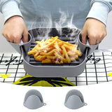 Reusable Air Fryer Basket Silicone Pot Baking Tray with 1 Pair of Gloves