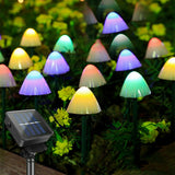 5m 20LED Solar Mushroom String Lights Patio Walkway Lamp Outdoor Garden Decor