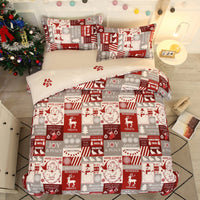 3pcs Christmas Quilt Duvet Cover King Size Bedding Set-Style 1