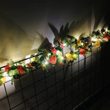 30 LED Artificial Rose Flower Vine Fairy String Light Indoor Outdoor String Lights  Light Pink